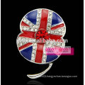 famous flag flower crystal brooch